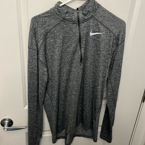 Nike Gray Long Sleeve Fitted Polo Top